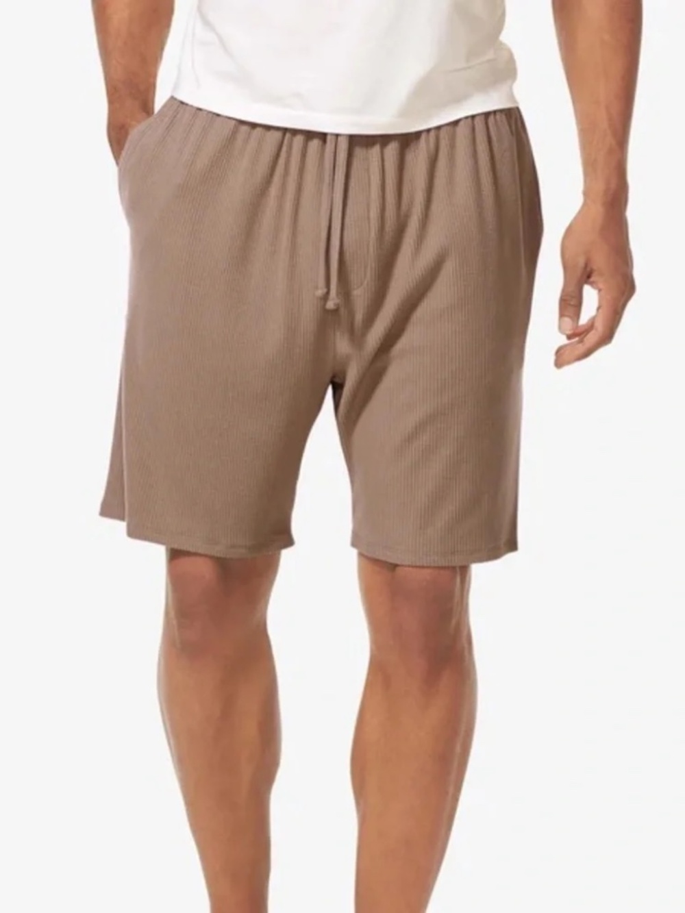 Tommy John Zen ribbed shorts. Size medium. Tan.